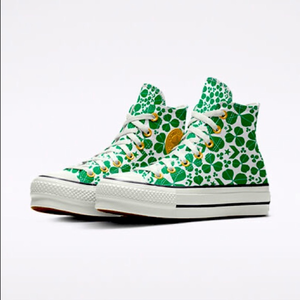 Custom Chuck Taylor’s Platform St Patrick’s Day One of a Kind